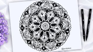 How To Draw Mandala Art For Beginners | Mandala Art