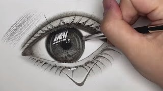 How to draw an eye with teardrop for Beginners - Easy Way To Draw A Realistic Eye