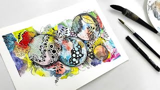 Watercolor Neurographic Art Therapy: Combining Zentangle and Neurographic Art