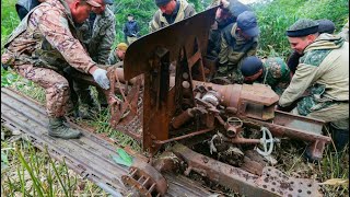 WE EXAMINED THE JAPANESE FORTIFICATIONS ON THE ISLAND AND FOUND GUNS IN WWII POSITIONS