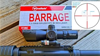 Firefield Barrage 2.5-10x Scope & Laser Review & Shoot