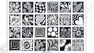 24 Zentangle Patterns You Should Try For Beginners | Zentangle Patterns For Beginners