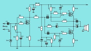 Усилитель звука на полевом транзисторе.