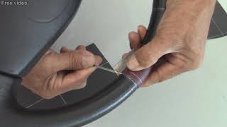 Stretching of Leather Over the Rim-Support Video (3) Car upholstery