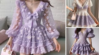 77+ Trending Beautiful Woolen Lavender 🪻 Dress Designs | ✨💡