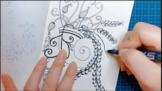 Easy Zentangle step by step patterns for beginners ；简易禅绕画基础图样步骤分解； pattern tutorial;