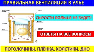 Вентиляция в улье. Потолочины? Холстики? Пленка? Дно? Сырости не будет!