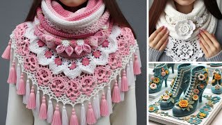 100+ Trending Beautiful Crochet Scarf And Shoes Designs You Must See!! 🔥